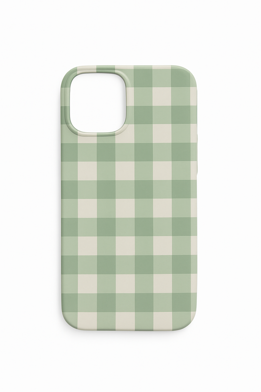 2. Square Green Gingham Case